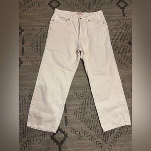 Lucky Brand White High Rise Crop Jeans Size 10/30 90s Loose Fit